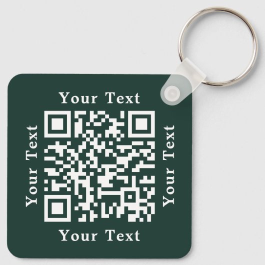 Creëer Custom Business Company Logo QR Code Groen Sleutelhanger (Achterkant)