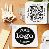 Creëer Custom Business Company Logo QR Code Wit Sleutelhanger