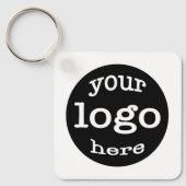 Creëer Custom Business Company Logo QR Code Wit Sleutelhanger (Voorkant)