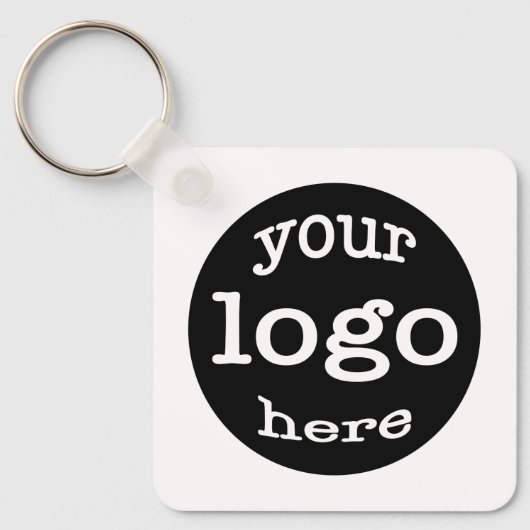 Creëer Custom Business Company Logo QR Code Wit Sleutelhanger (Voorkant)