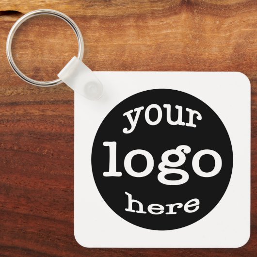 Creëer Custom Business Company Logo QR Code Wit Sleutelhanger (Voorkant)