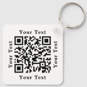 Creëer Custom Business Company Logo QR Code Wit Sleutelhanger (Achterkant)