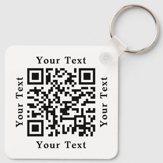 Creëer Custom Business Company Logo QR Code Wit Sleutelhanger (Achterkant)