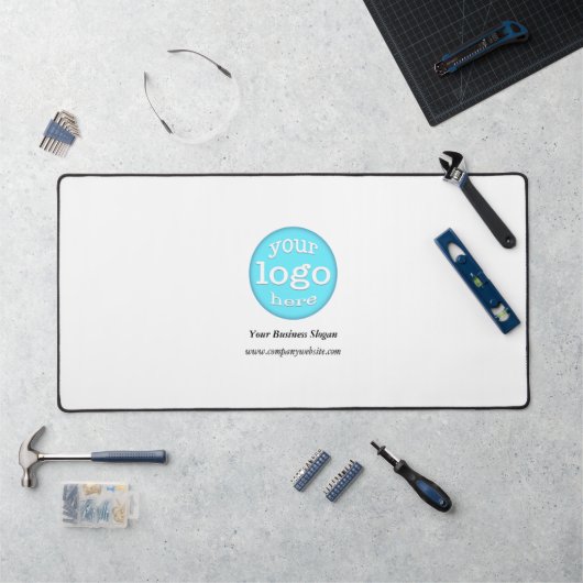 Creëer Custom Business Company Logo White Kantoor Bureaumat (Werkstation)