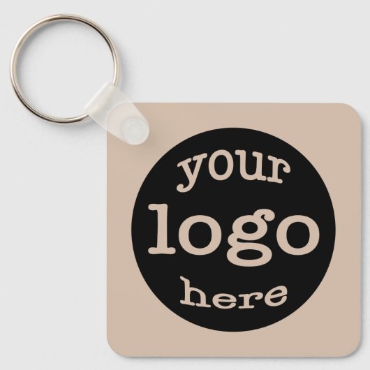 Creëer Custom Business Logo QR Code Coffee Brown Sleutelhanger (Voorkant)
