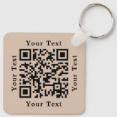 Creëer Custom Business Logo QR Code Coffee Brown Sleutelhanger (Achterkant)