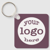 Creëer Custom Business Logo QR Code Donker Roos Ro Sleutelhanger (Voorkant)