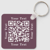 Creëer Custom Business Logo QR Code Donker Roos Ro Sleutelhanger (Achterkant)