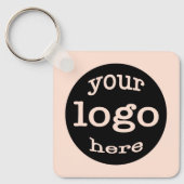Creëer Custom Business Logo QR Code Roos Gold Sleutelhanger (Voorkant)