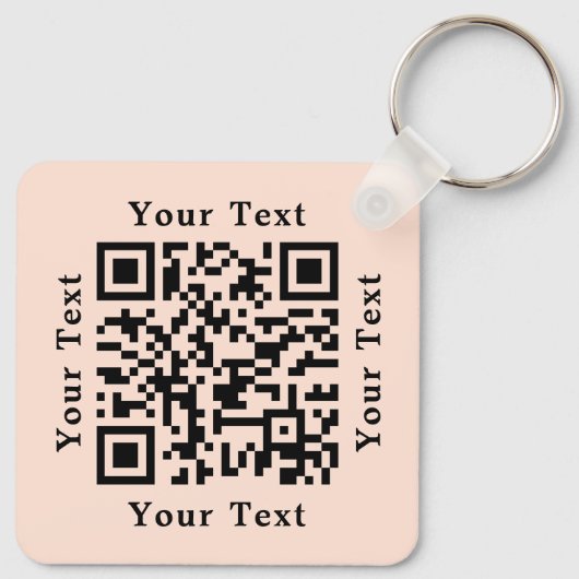 Creëer Custom Business Logo QR Code Roos Gold Sleutelhanger (Achterkant)