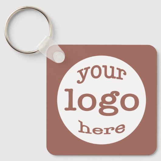 Creëer Custom Business Logo QR Code Rust Brown Sleutelhanger (Voorkant)