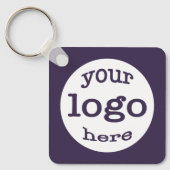 Creëer Custom Company Business Logo QR Code Paarse Sleutelhanger (Voorkant)