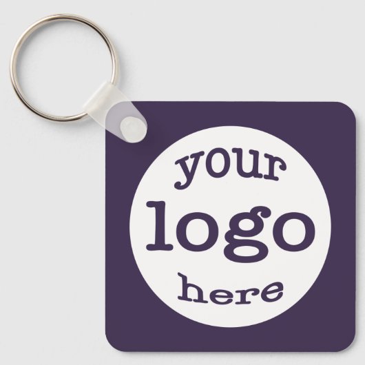 Creëer Custom Company Business Logo QR Code Paarse Sleutelhanger (Voorkant)