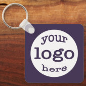Creëer Custom Company Business Logo QR Code Paarse Sleutelhanger (Voorkant)