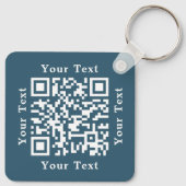 Creëer Custom Company Logo QR Code Eucalyptus Blau Sleutelhanger (Achterkant)