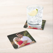 Creëer Custom Couple Pas getrouwd Fotopapier Onder Kartonnen Onderzetters (Insitu)