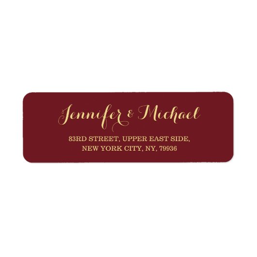 Creëer Custom Elegant Bruiloft Retouradres Label (Voorkant)