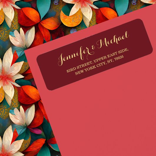 Creëer Custom Elegant Bruiloft Retouradres Label