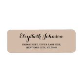 Creëer Custom Elegant Coffee Color Retouradres Etiket (Voorkant)