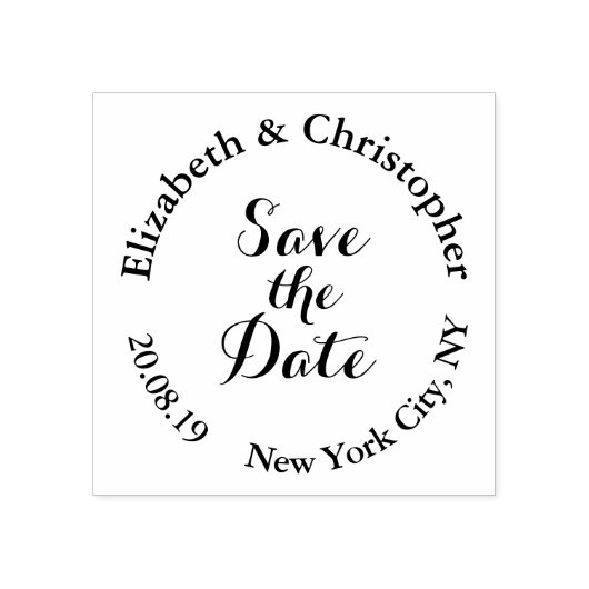 Creëer Custom Elegant Modern Save the Date Wedding Rubberstempel (Afrduk)