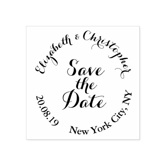 Creëer Custom Elegant Script Sla de trouwdatum op Rubberstempel (Afrduk)