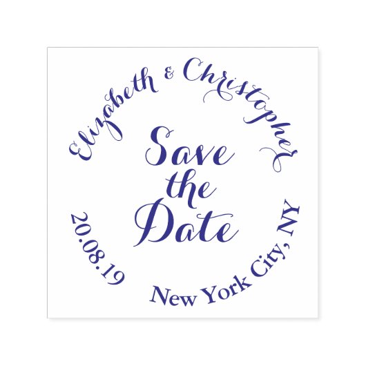 Creëer Custom Elegant Script Wedding Sla de datum  Zelfinktende Stempel (Design)