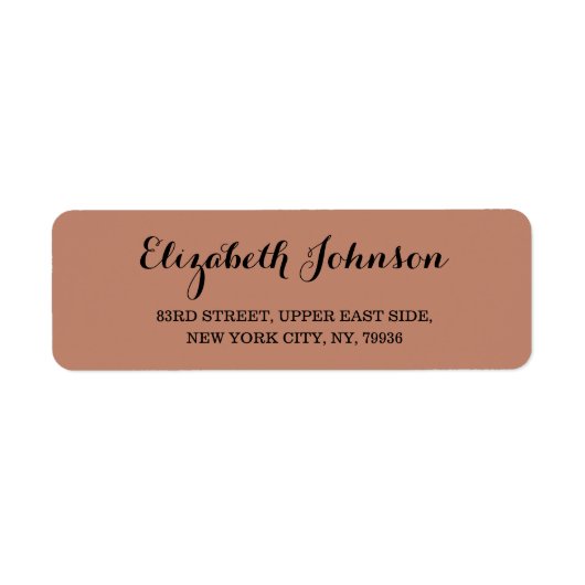 Creëer Custom Elegant Terracotta Retouradres Etiket (Voorkant)