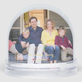 Creëer Custom Family Foto Kerst Jubileum Sneeuwbol (Achterkant)