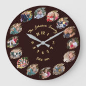 Creëer Custom Family Fotocollage Gepersonaliseerd Grote Klok (Voorkant)