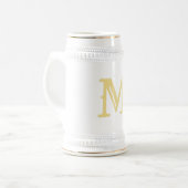 Creëer Custom Faux Gold Monogrammed Beer Stein Mok (Voorkant links)