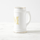 Creëer Custom Faux Gold Monogrammed Beer Stein Mok (Voorkant rechts)