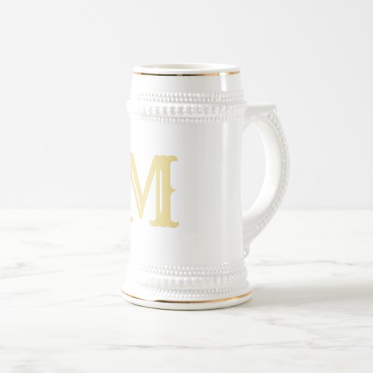 Creëer Custom Faux Gold Monogrammed Beer Stein Mok (Voorkant rechts)