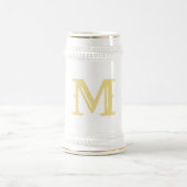 Creëer Custom Faux Gold Monogrammed Beer Stein Mok (Center)