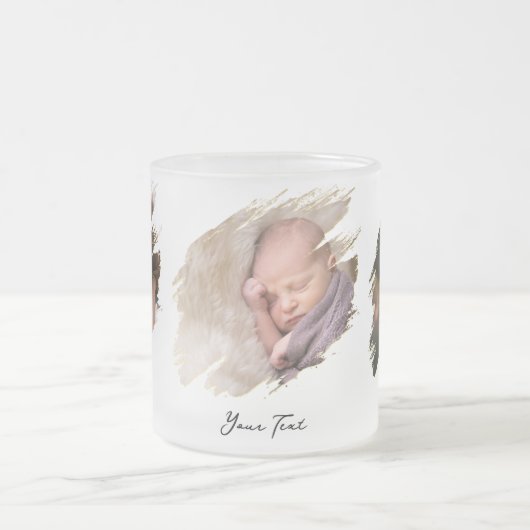 Creëer Custom Foto en Tekst Hot Cold Beverages Matglas Koffiemok (Center)