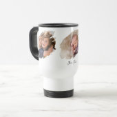 Creëer Custom Foto en Tekst Steel White Commuter Reisbeker (Voorkant links)