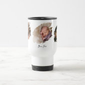 Creëer Custom Foto en Tekst Steel White Commuter Reisbeker (Center)