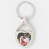 Creëer Custom Foto Verjaardag Valentijnsdag Hart Sleutelhanger (Voorkant)
