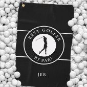Creëer Custom Fun Golf Lover Modern Golfer Zwart Golfhanddoek