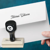 Creëer Custom Gepersonaliseerde Elegante Naam Hand Rubberstempel