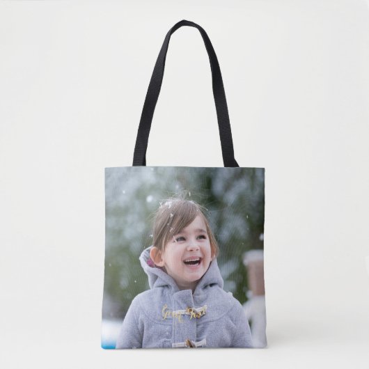 Creëer Custom Gepersonaliseerde Foto Stijlvol Tren Tote Bag (Voorkant)