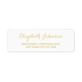 Creëer Custom Golden Elegant retour adreslabel Etiket (Voorkant)