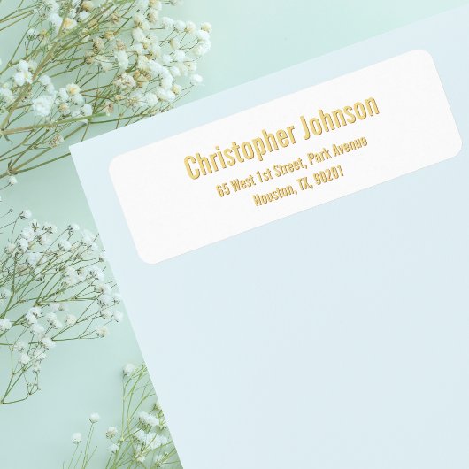 Creëer Custom Golden Modern Return Address Label