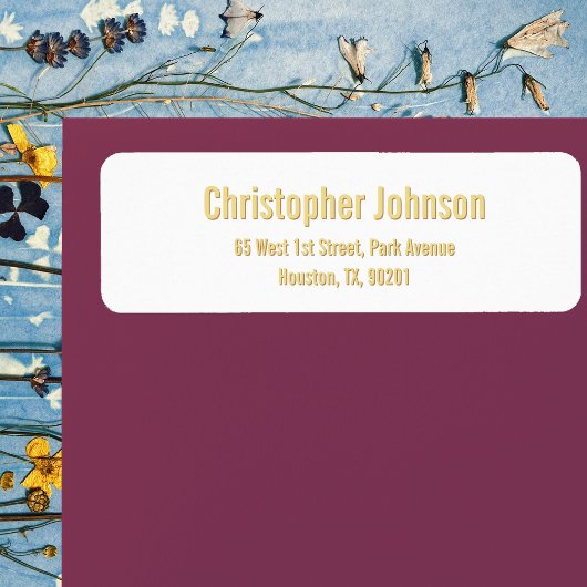 Creëer Custom Golden Modern Return Address Label