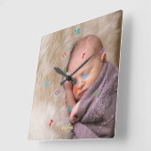 Creëer Custom Kinder Name Photo Fun Jumked Nursery Vierkante Klok (Hoek)