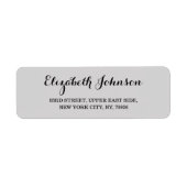Creëer Custom Modern Elegant Grey Retouradres Etiket (Voorkant)