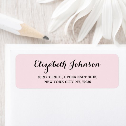 Creëer Custom Modern Elegant Roze Retouradres Etiket (Insitu)