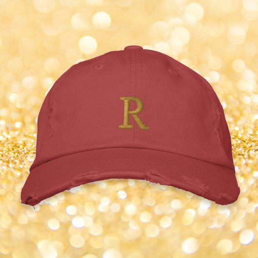 Creëer Custom Monogram Mannen vrouwen rood noodlij Geborduurde Pet