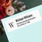 Creëer Custom Monogram Modern Return Adres Label
