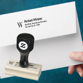 Creëer Custom Monogram Moderne Naam Retouradres Rubberstempel