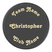 Creëer Custom Monogrammed Player Team Club Name Hockey Puck (Voorkant)